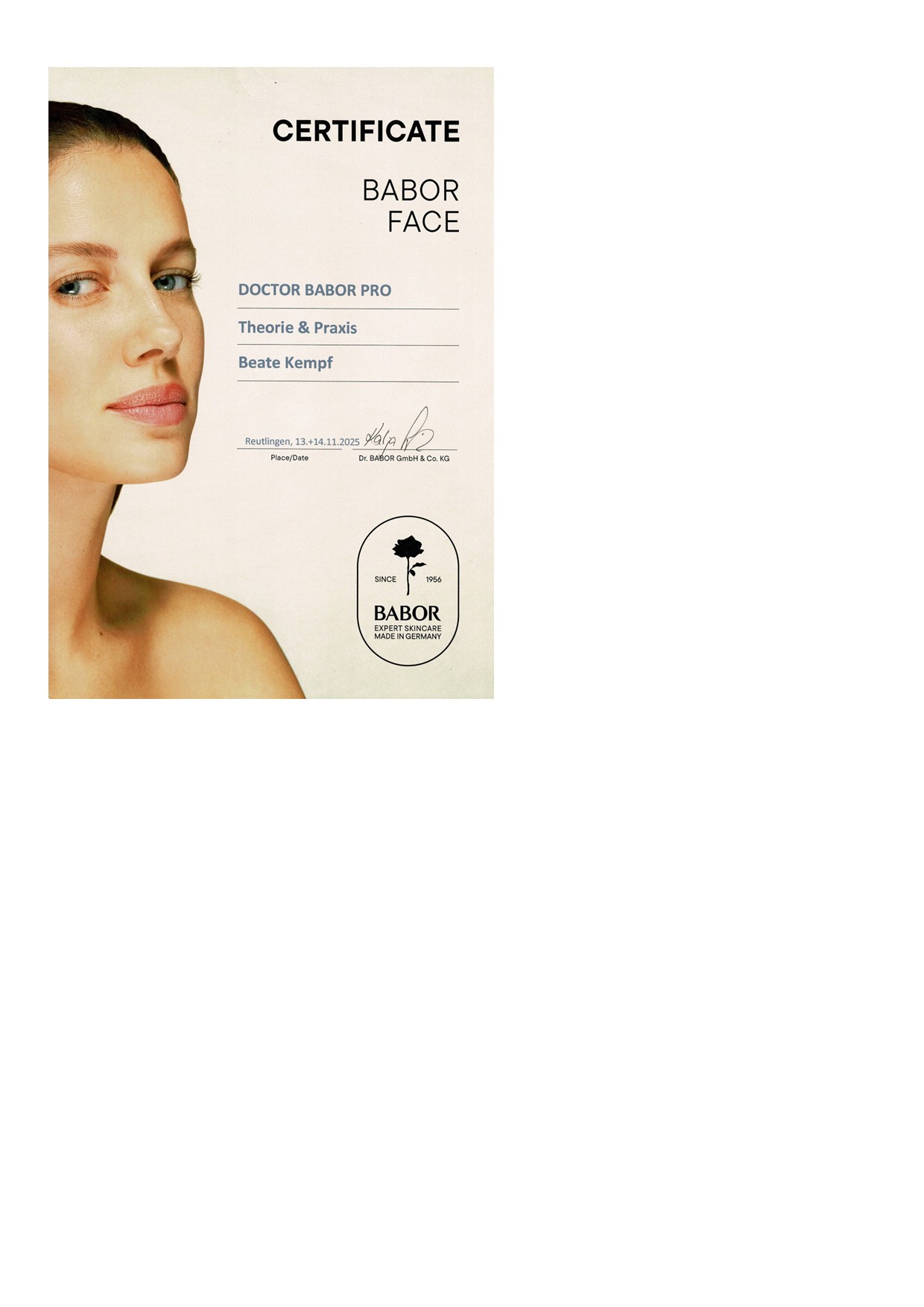 Zertifikat Beate Kempf